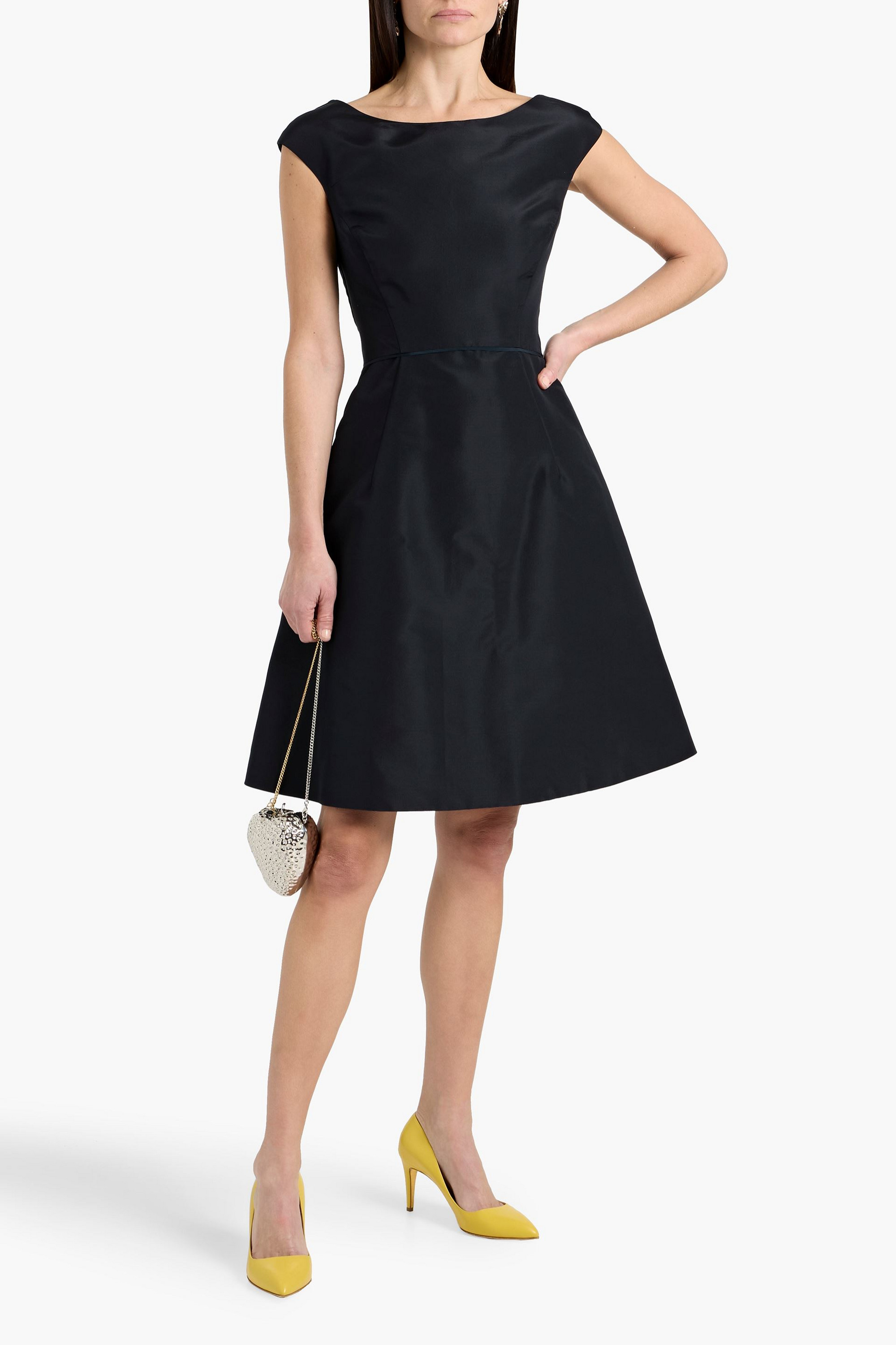 Oscar de la Renta Pleated silk-faille dress