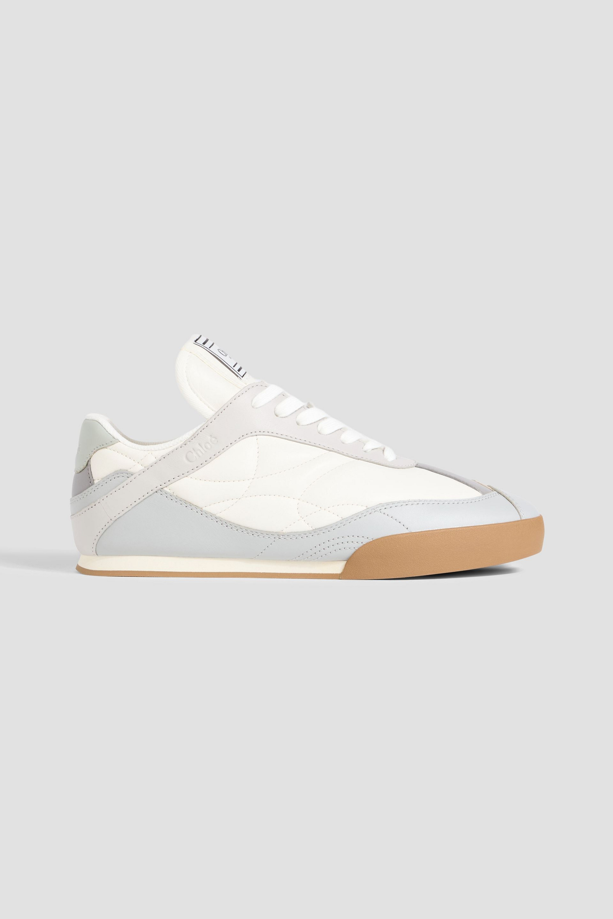 Chloé Kick mesh, leather and suede sneakers