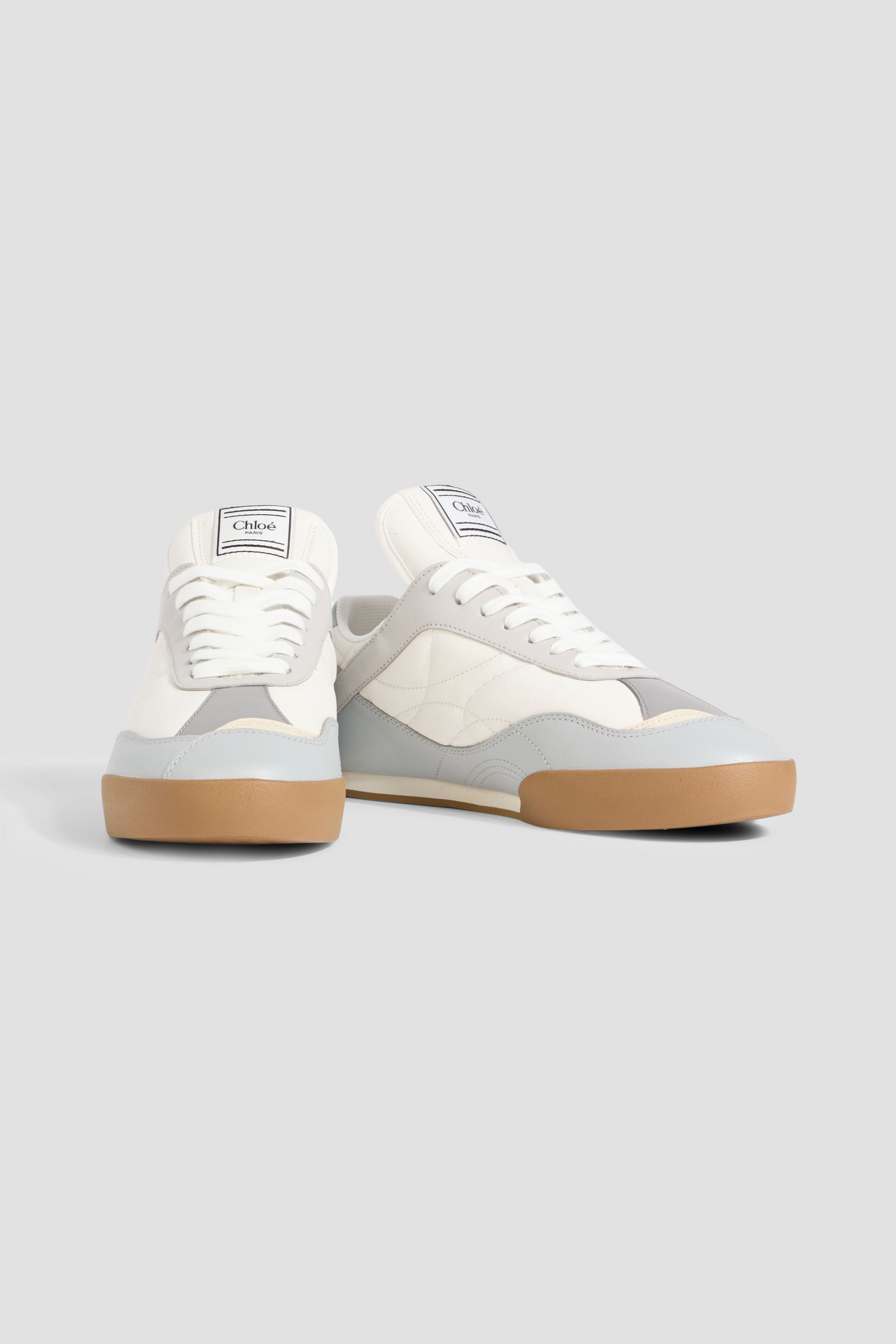 Chloé Kick mesh, leather and suede sneakers
