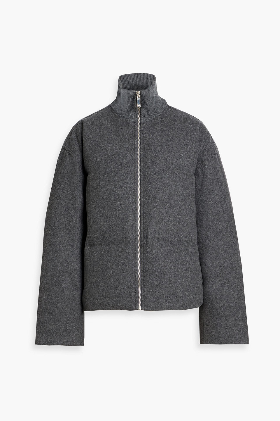 Totême Quilted Wool-blend Flannel Down Jacket In Gray