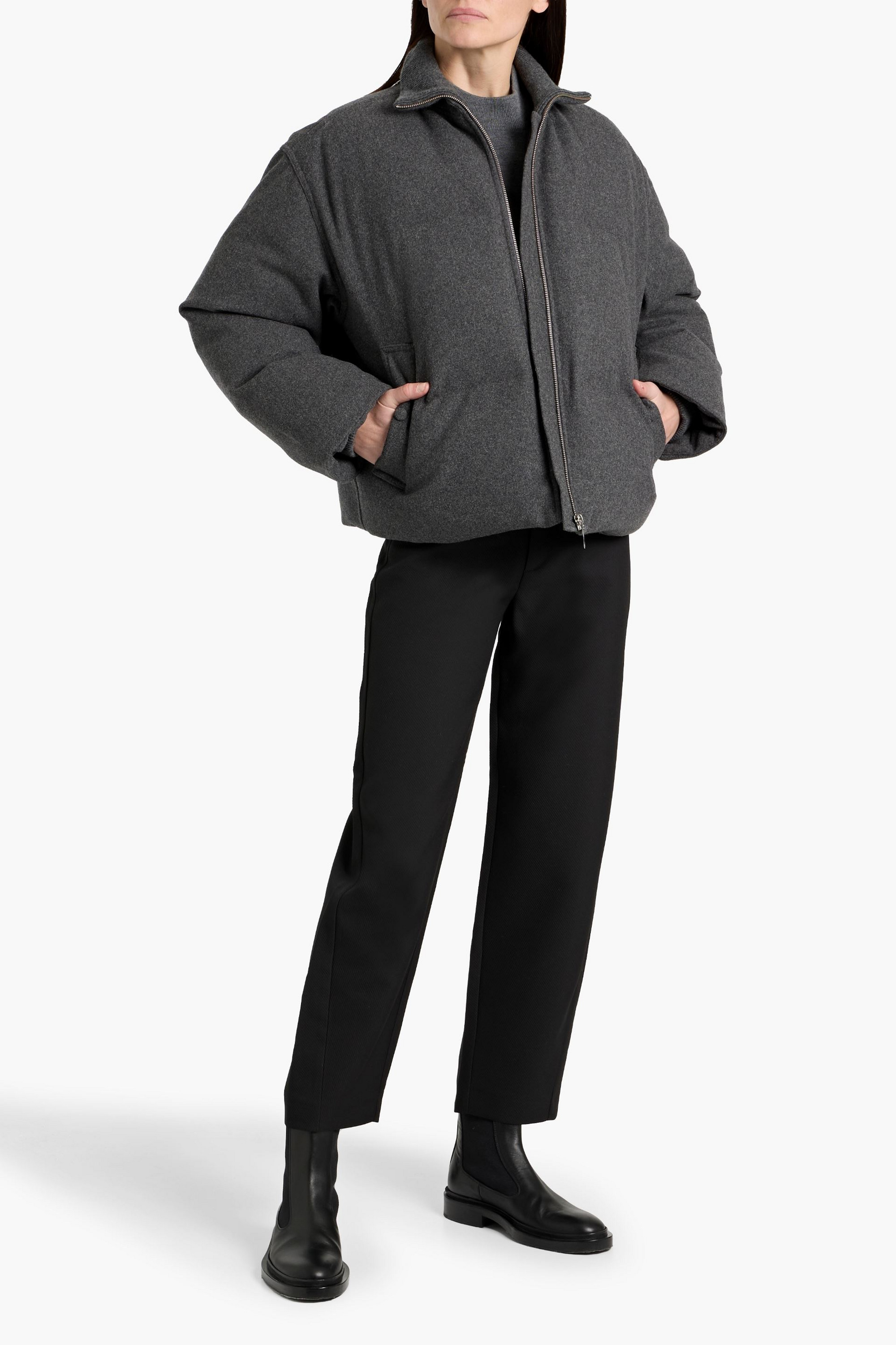 TOTEME Quilted wool-blend flannel down jacket