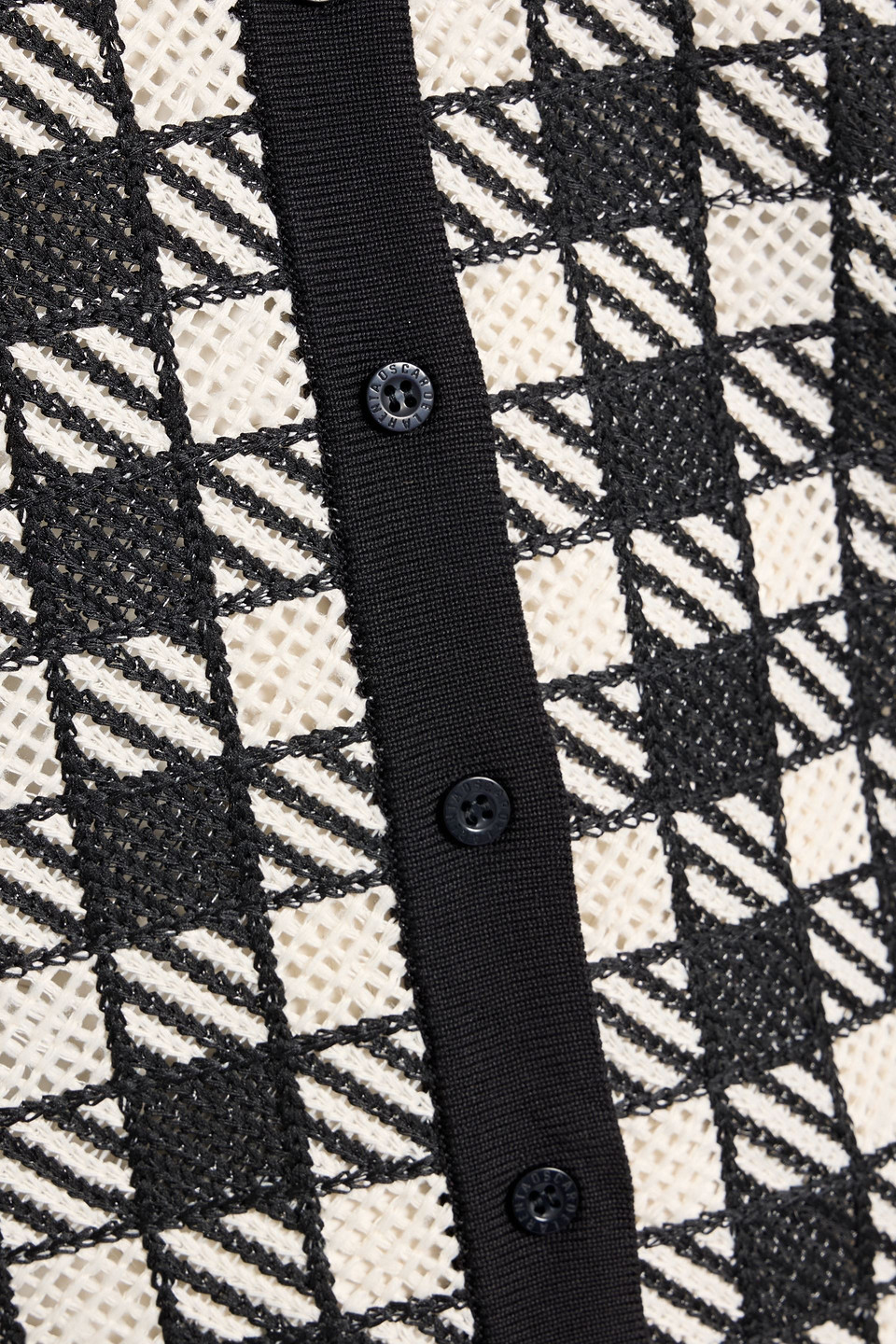 Oscar De La Renta Fringed Checked Jacquard Knit-paneled Silk-blend Cardigan In Black