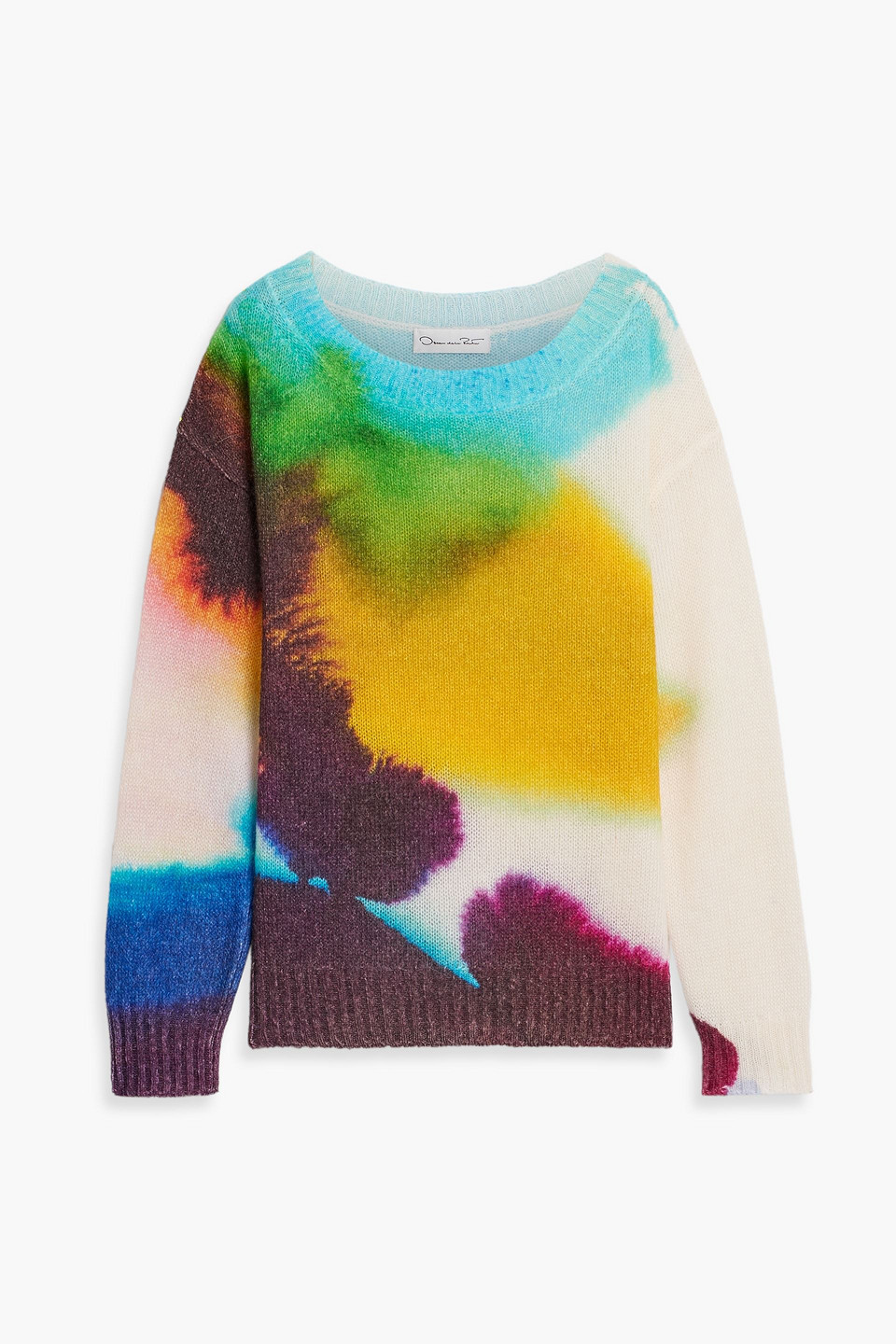 oscar de la renta - printed mohair-blend sweater - multicolor - s