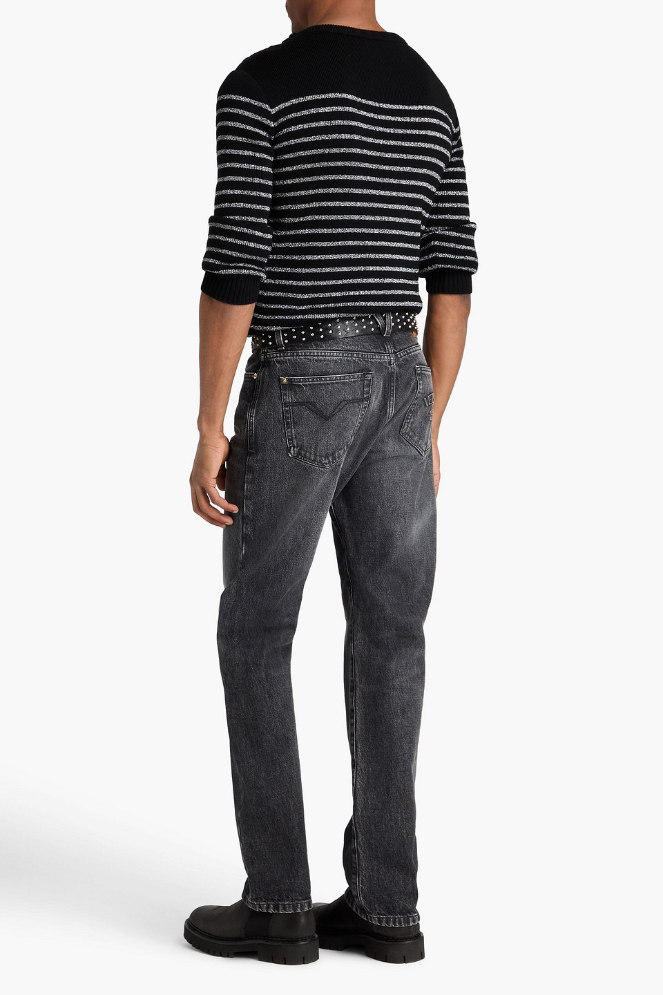  Versace - Jeans Aus Denim Mit Sitzfalten - Grau - 32 
