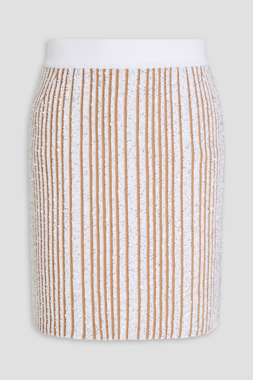 Missoni Sequin-embellished Striped Ribbed-knit Mini Skirt In Multi