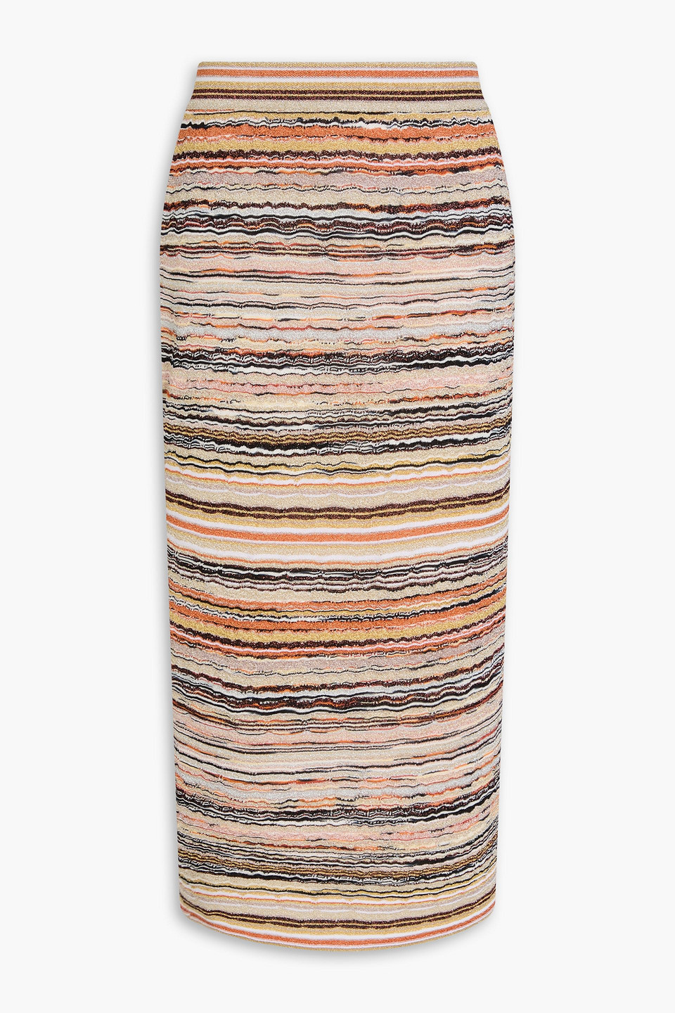 Missoni Metallic Crochet-knit Pencil Skirt In Multi