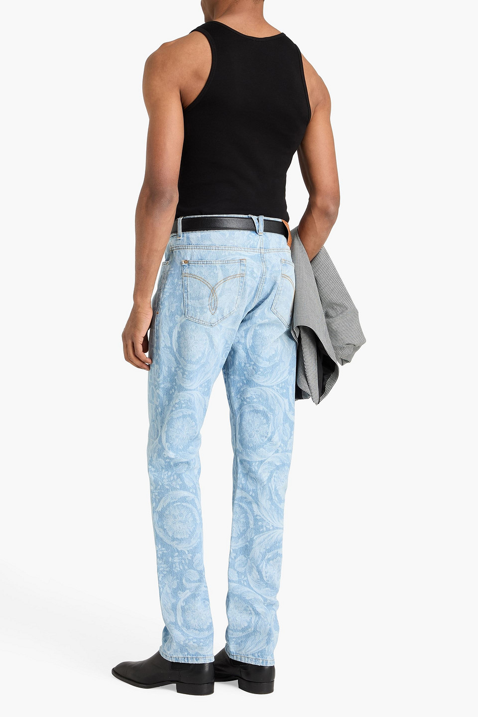  Versace - Jeans Aus Denim Mit Logoprint - Blau - 30 