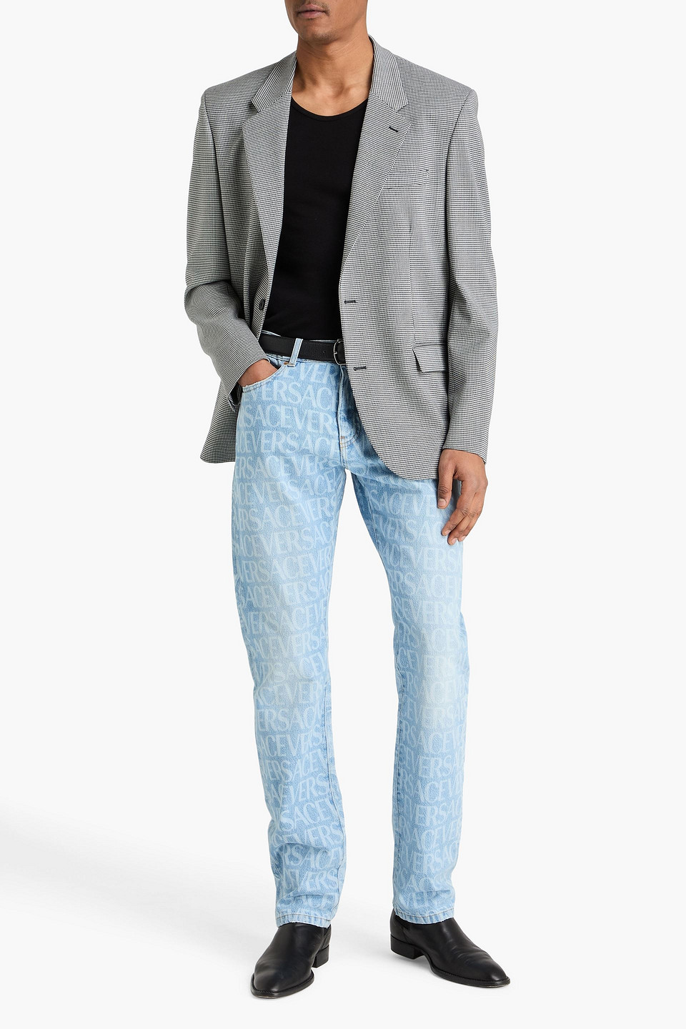  Versace - Jeans Aus Denim Mit Logoprint - Blau - 30 