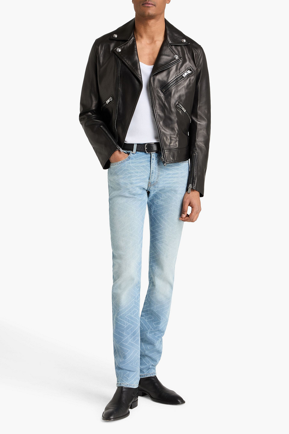  Versace - Bikerjacke Aus Leder - Schwarz - It 54 