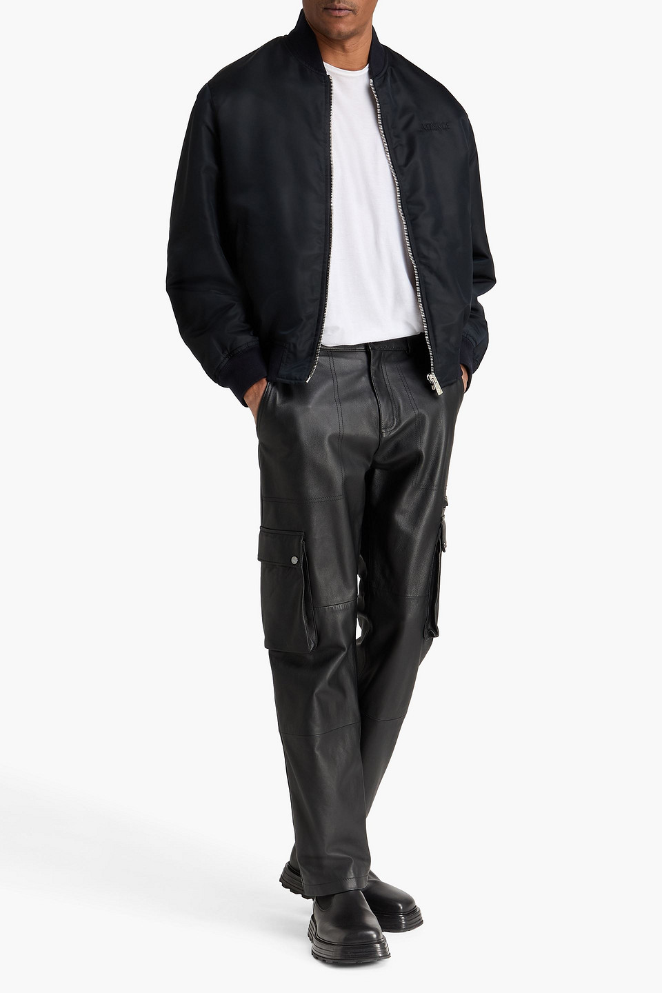  Versace - Bomberjacke Aus Shell Mit Print - Blau - It 48 