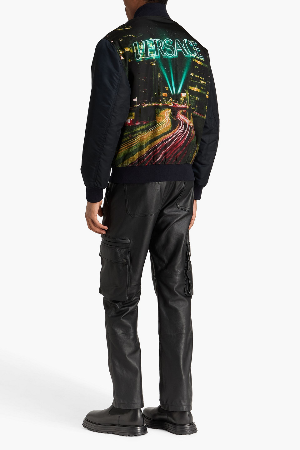  Versace - Bomberjacke Aus Shell Mit Print - Blau - It 48 