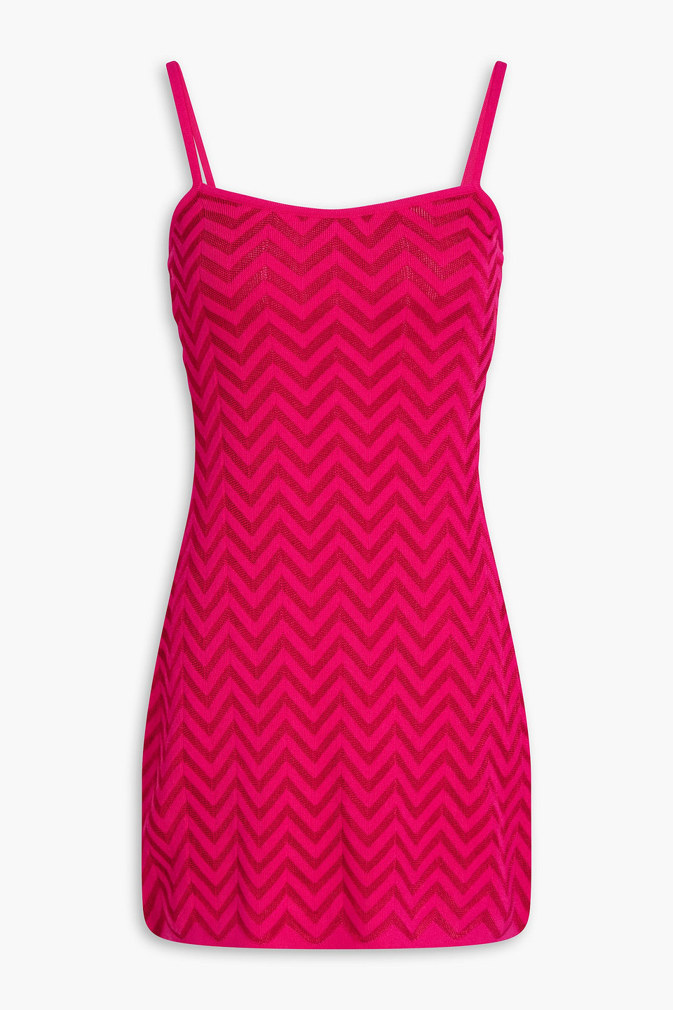 Missoni Crochet-knit Cotton-blend Mini Dress In Pink