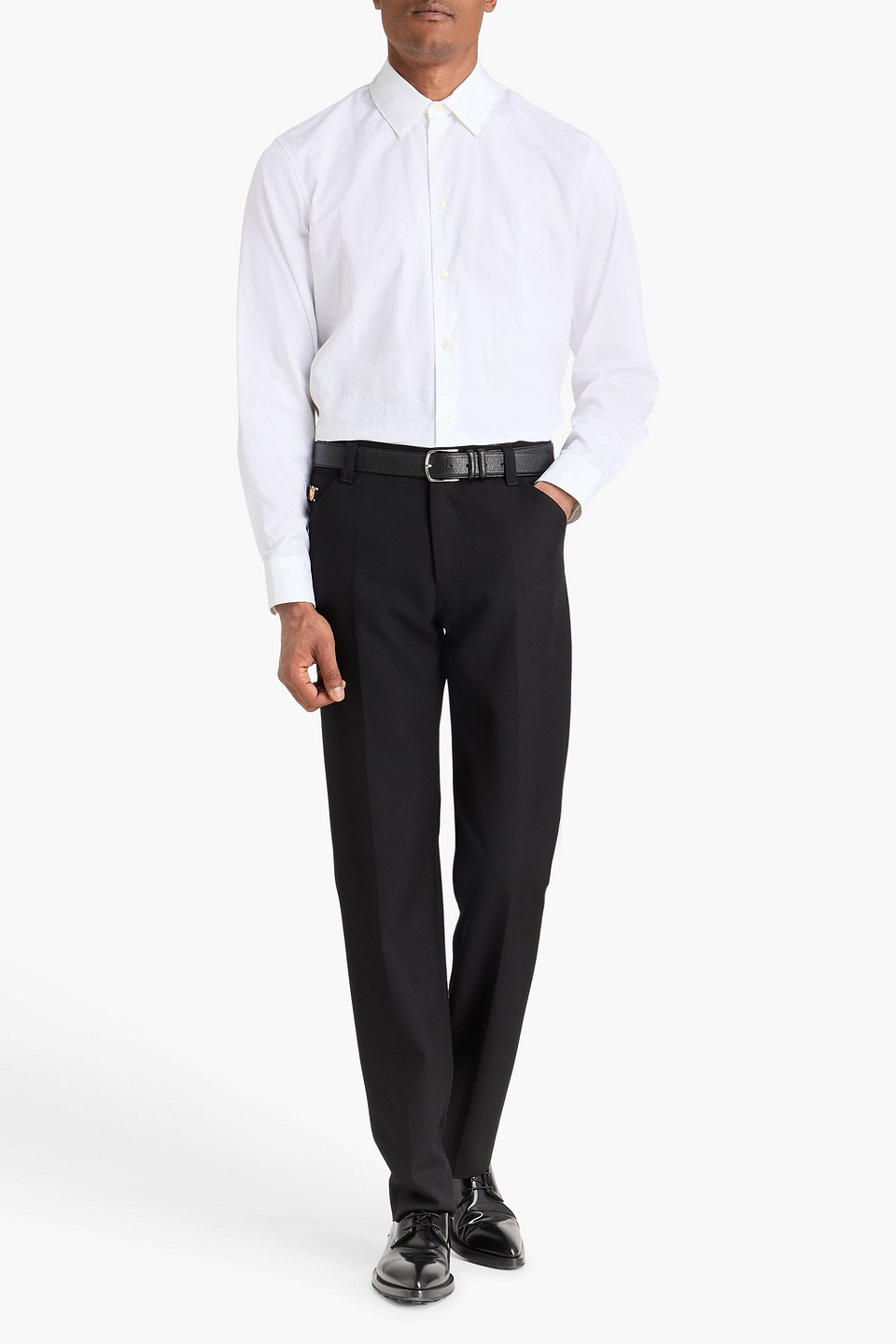  Versace - Hemd Aus Baumwoll-jacquard - Weiß - Eu 40 