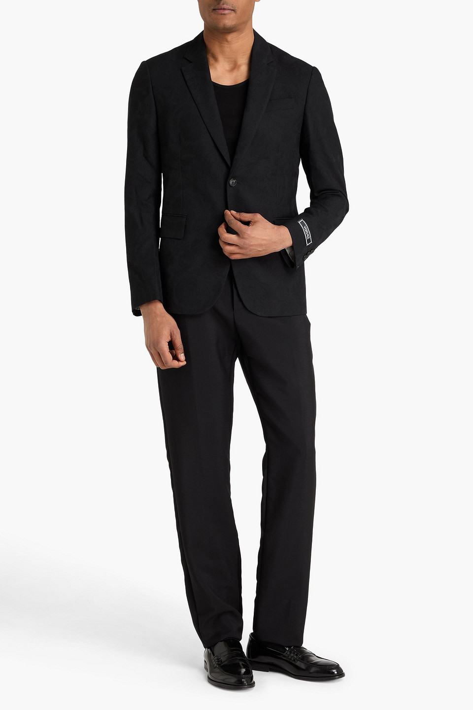  Versace - Sakko Aus Woll-jacquard - Schwarz - It 46 