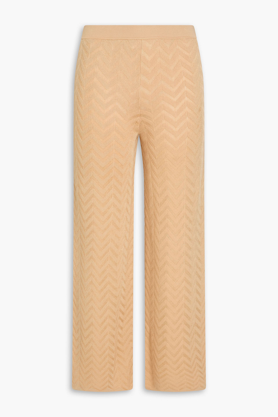 Missoni Crochet-knit Cotton-blend Wide-leg Pants In Yellow