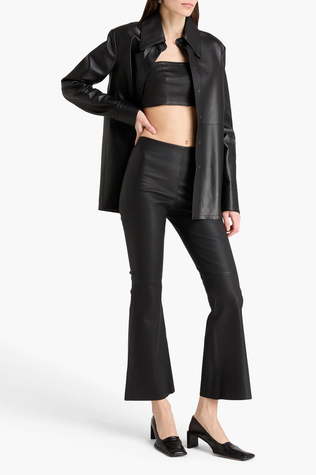 IRO Cropped leather straight-leg pants | THE OUTNET