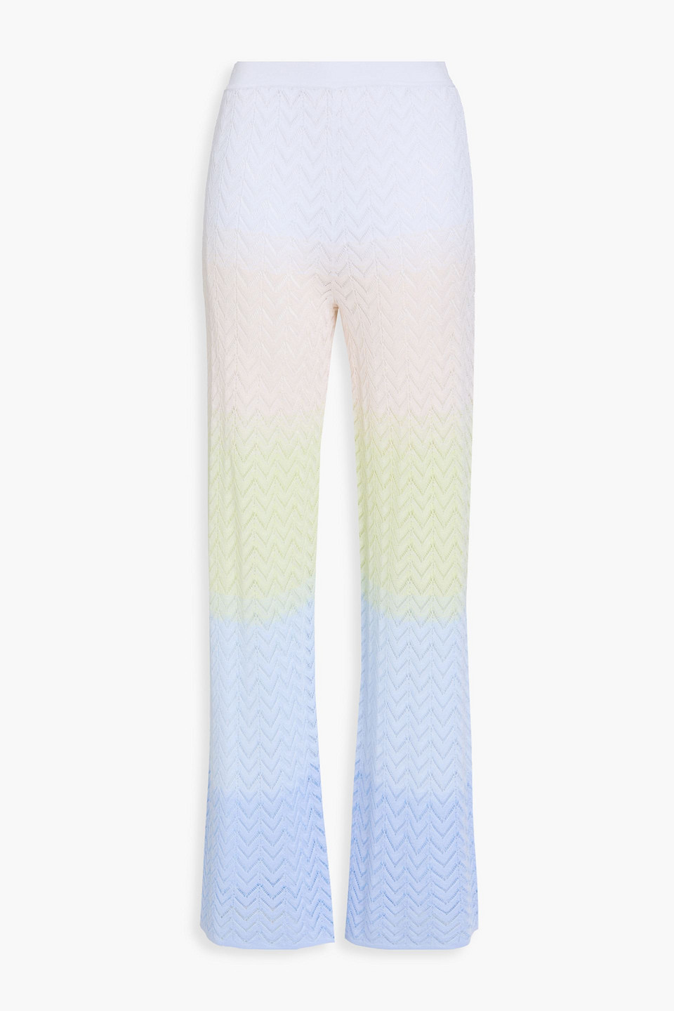 Missoni Crochet-knit Straight-leg Pants In Green