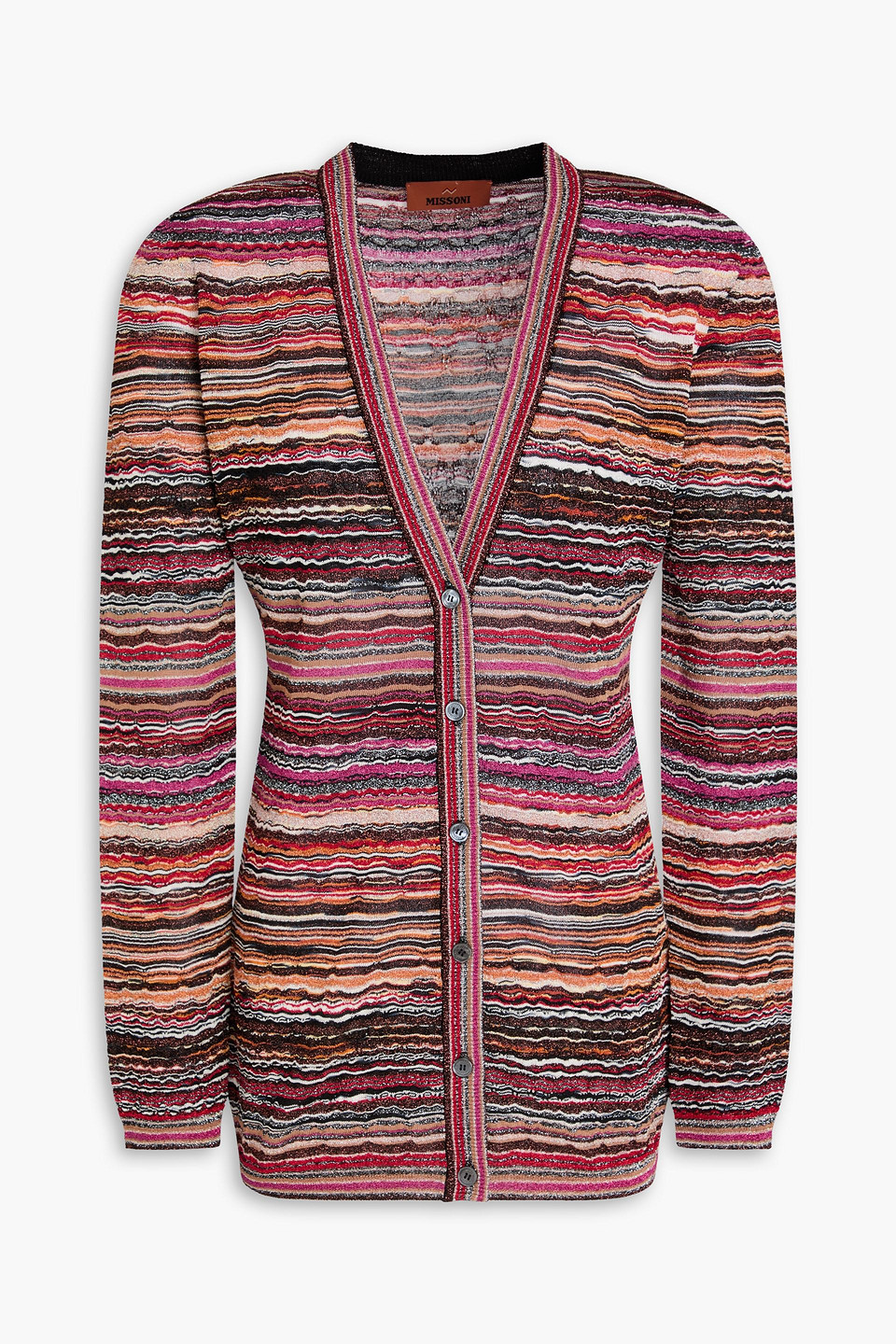 Missoni Metallic Crochet-knit Cardigan In Multi
