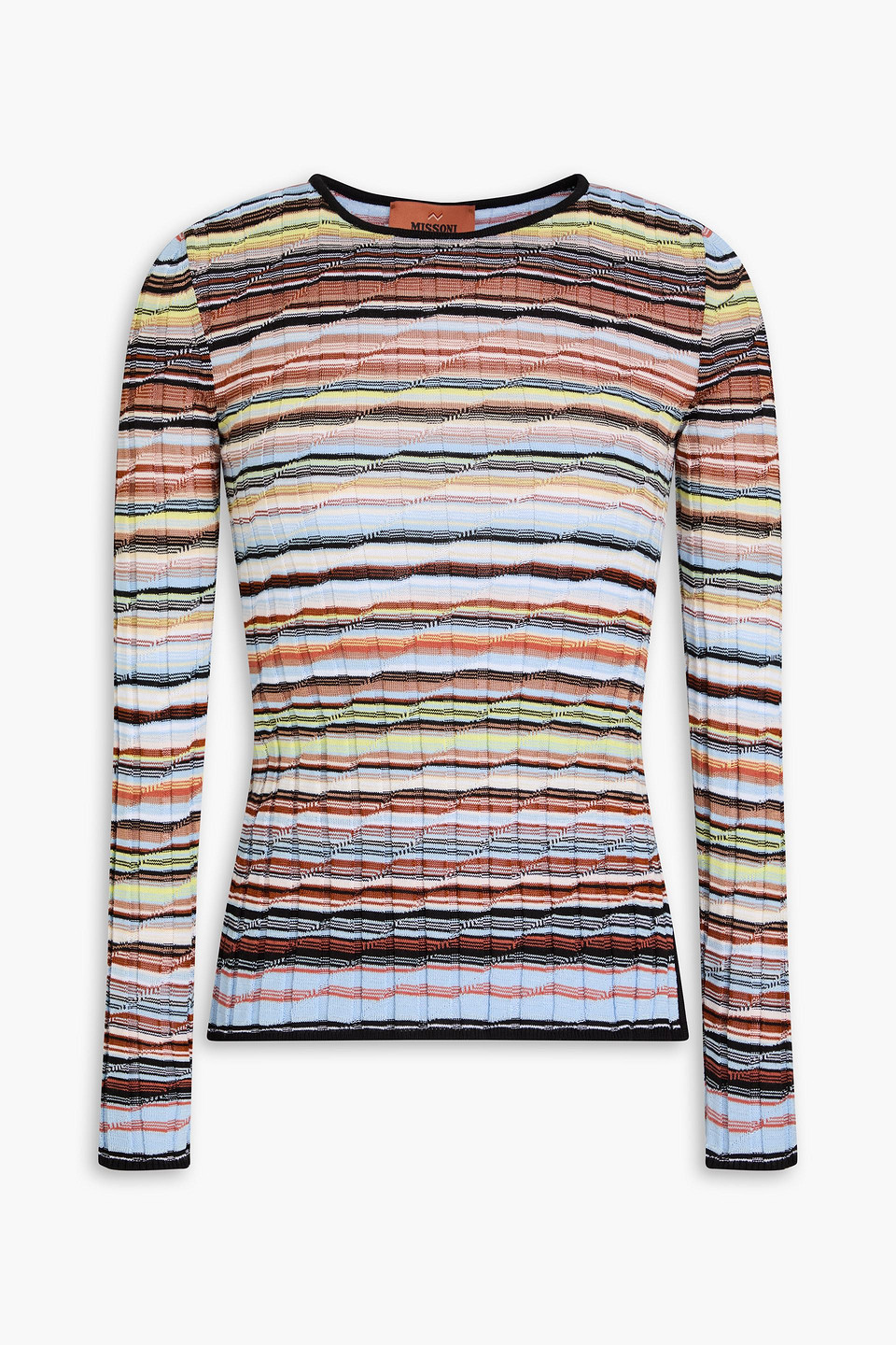 Missoni Ribbed Striped Cotton-blend Sweater In Multi