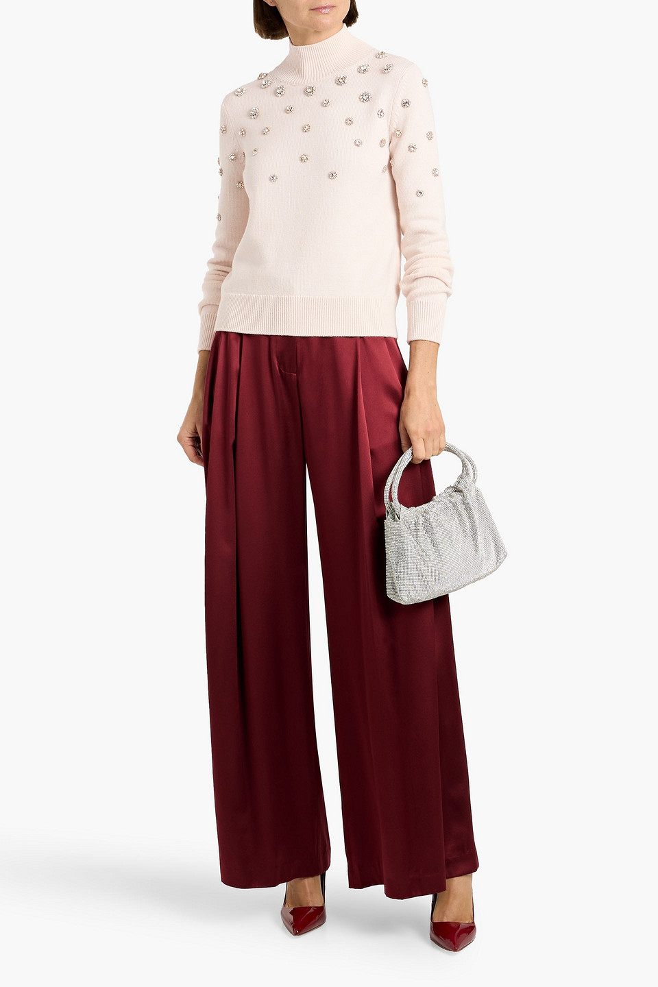  Oscar De La Renta - Wollpullover Mit Kristallverzierung - Pink - M 