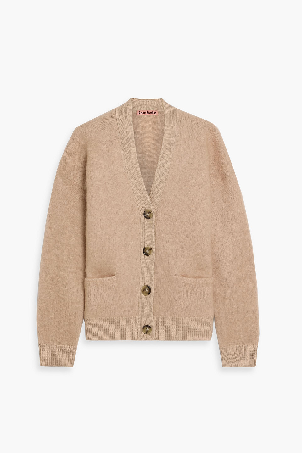 Acne Studios Brushed Knitted Cardigan In Neutral