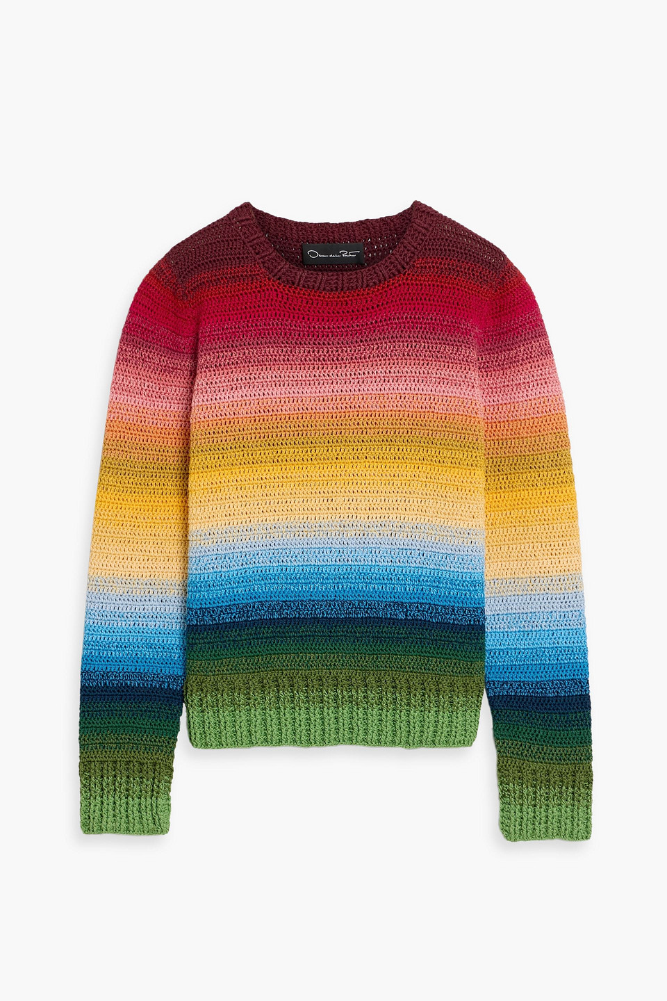 Oscar De La Renta Dégradé Cotton Sweater In Multi