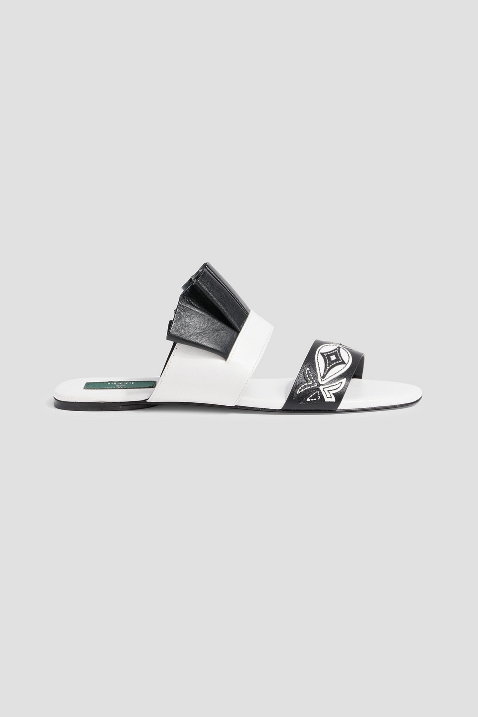 pucci - embroidered leather sandals - white - eu 35