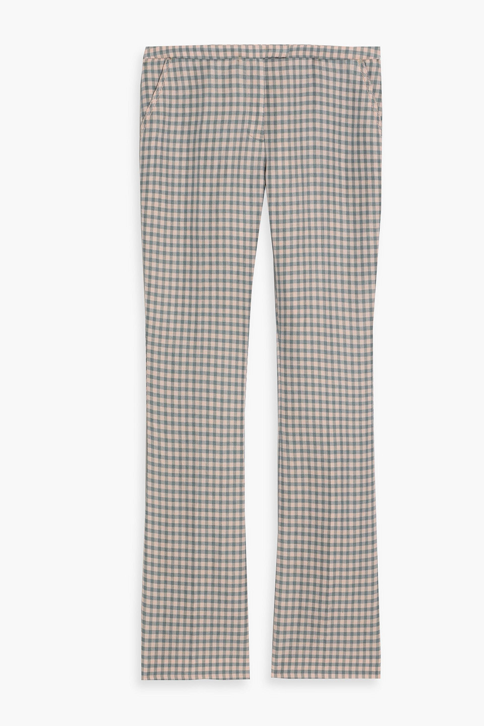 Acne Studios Gingham Linen-blend Jacquard Flared Pants In White