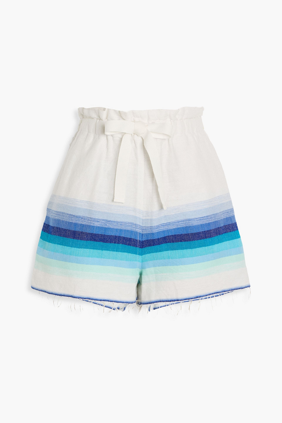 Lemlem Teref Striped Cotton-blend Shorts In Blue