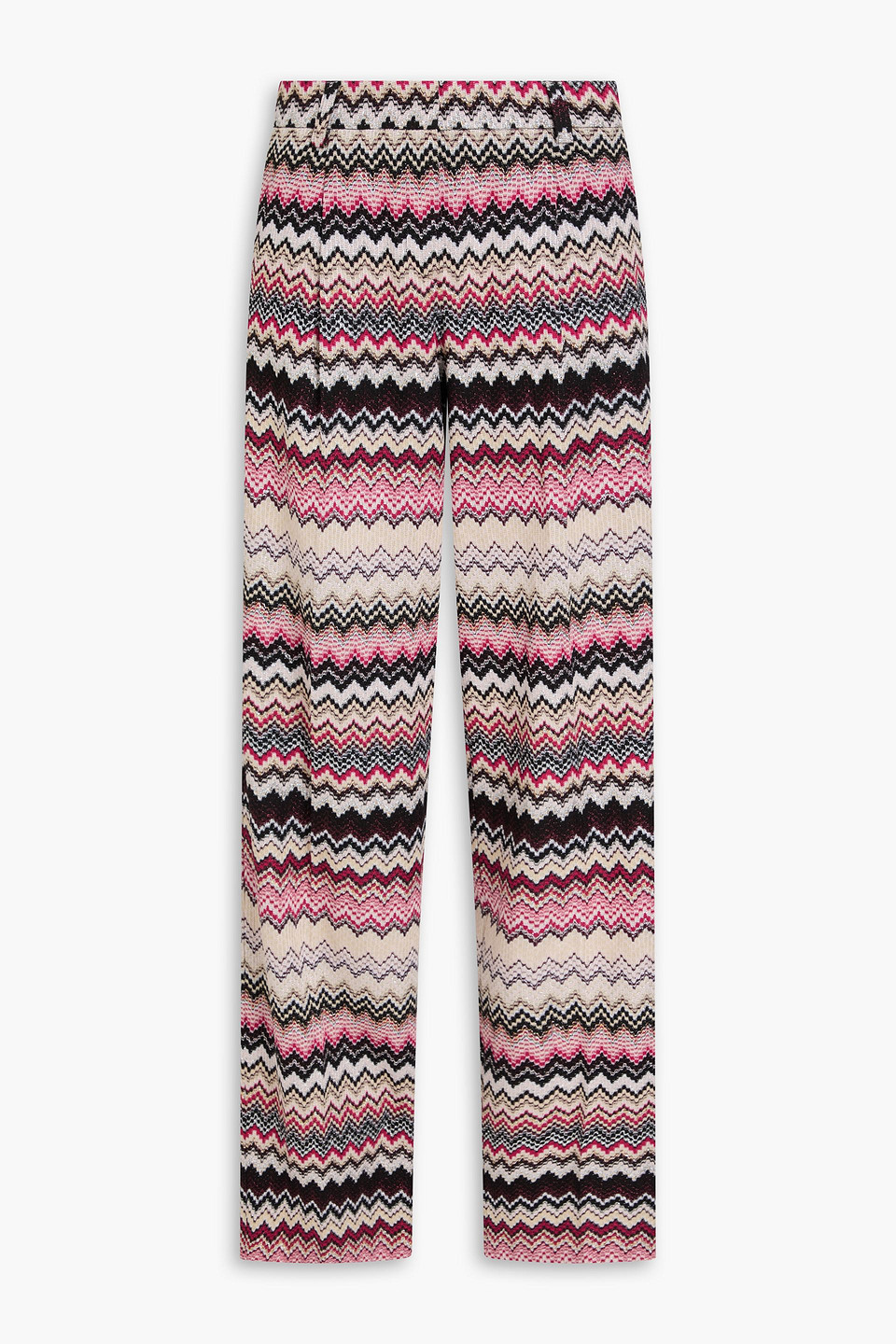 Missoni Metallic Crochet-knit Tapered Pants In Multi