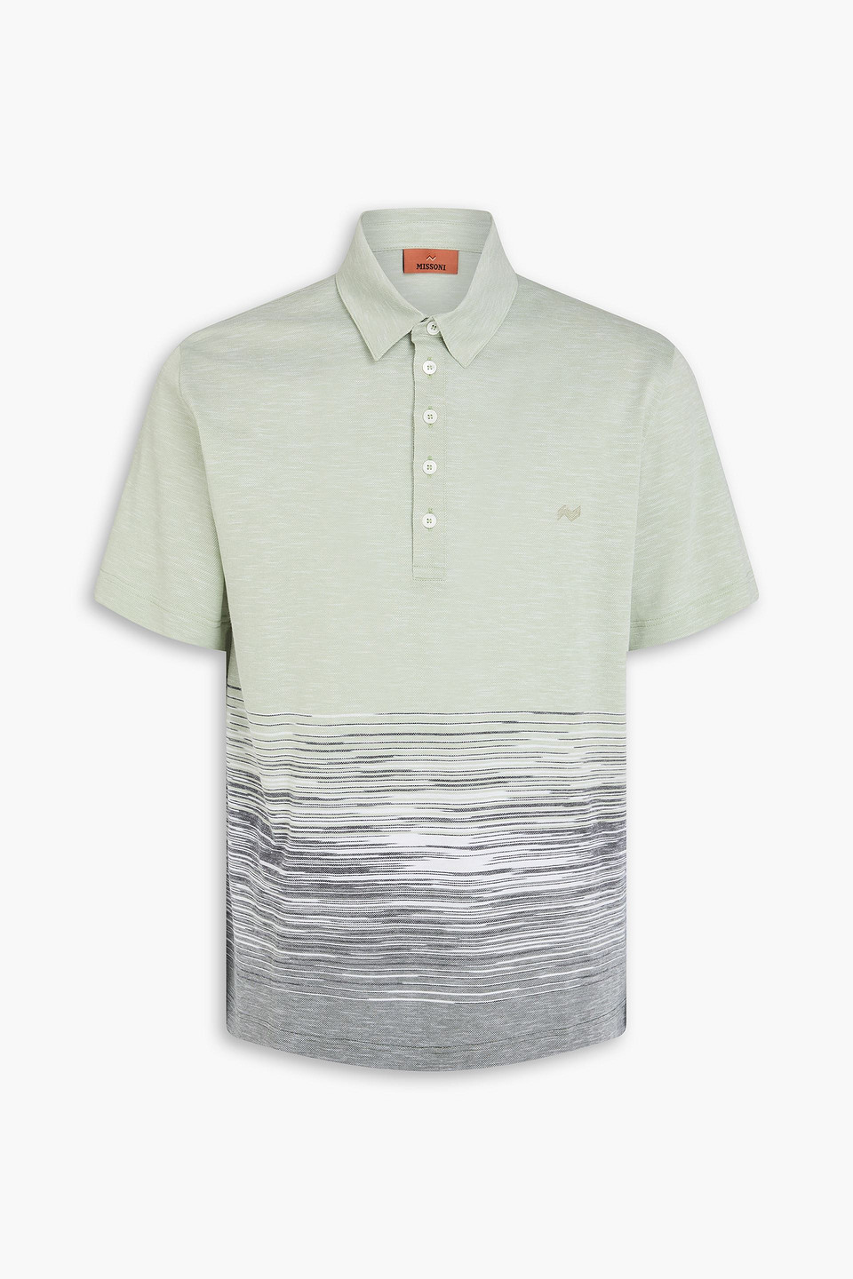 missoni - cotton and linen-blend polo shirt - green - s