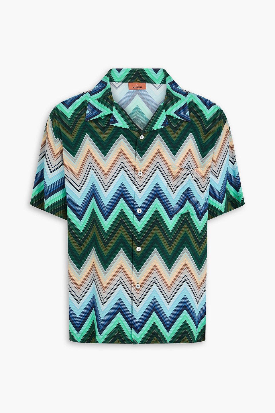 missoni - printed twill shirt - green - xl