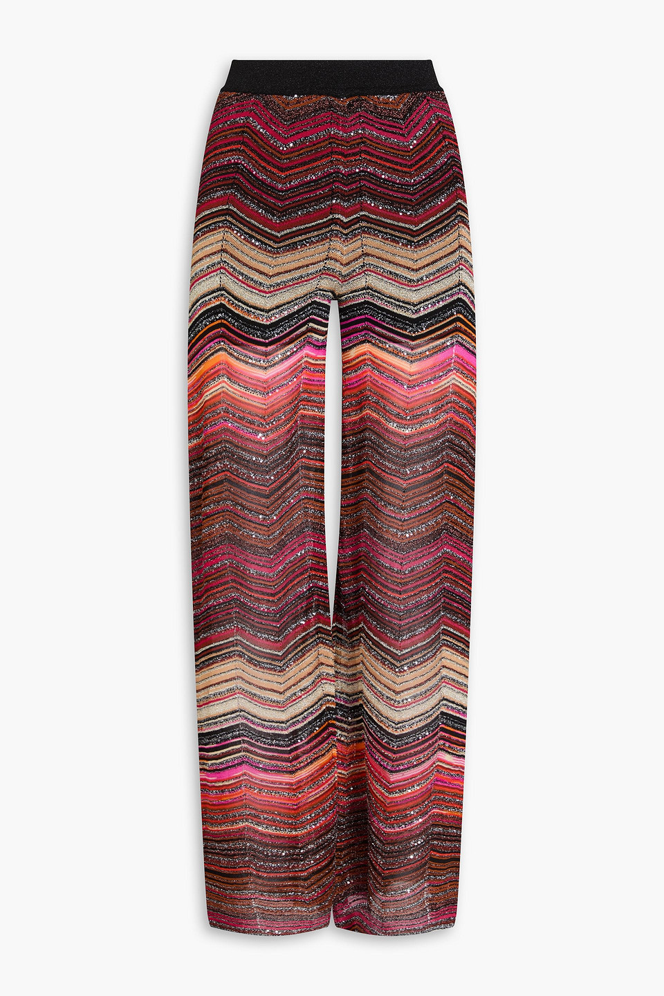 Missoni Sequin-embellished Metallic Crochet-knit Wide-leg Pants In Multi