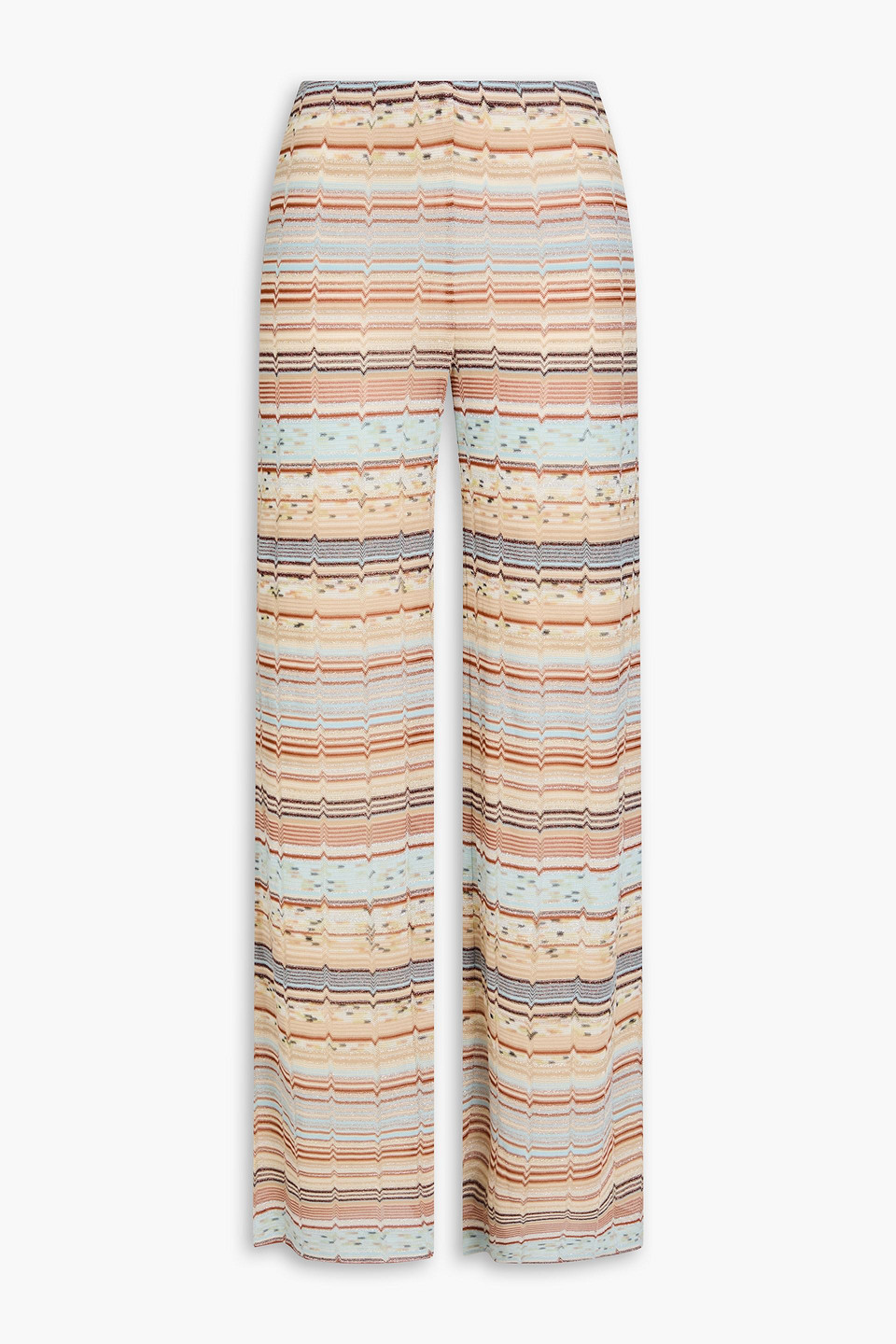 missoni - metallic crochet-knit wide-leg pants - neutral - it 38