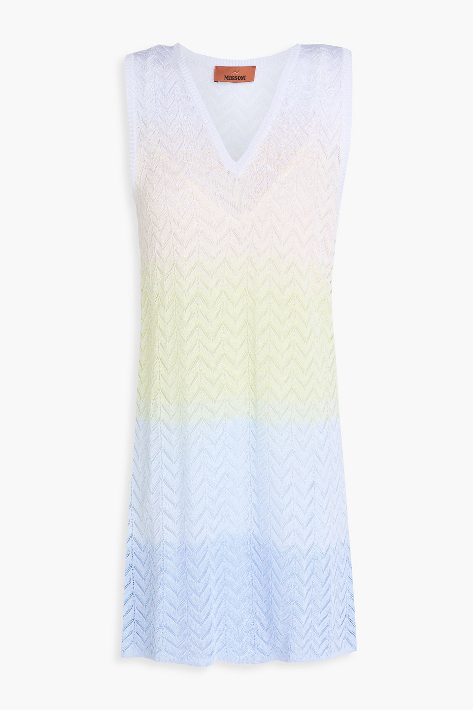 Missoni Crochet-knit Mini Dress In Blue