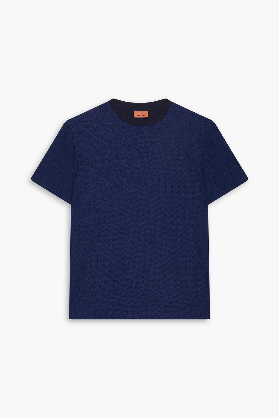 missoni - printed cotton-jacquard t-shirt - blue - m