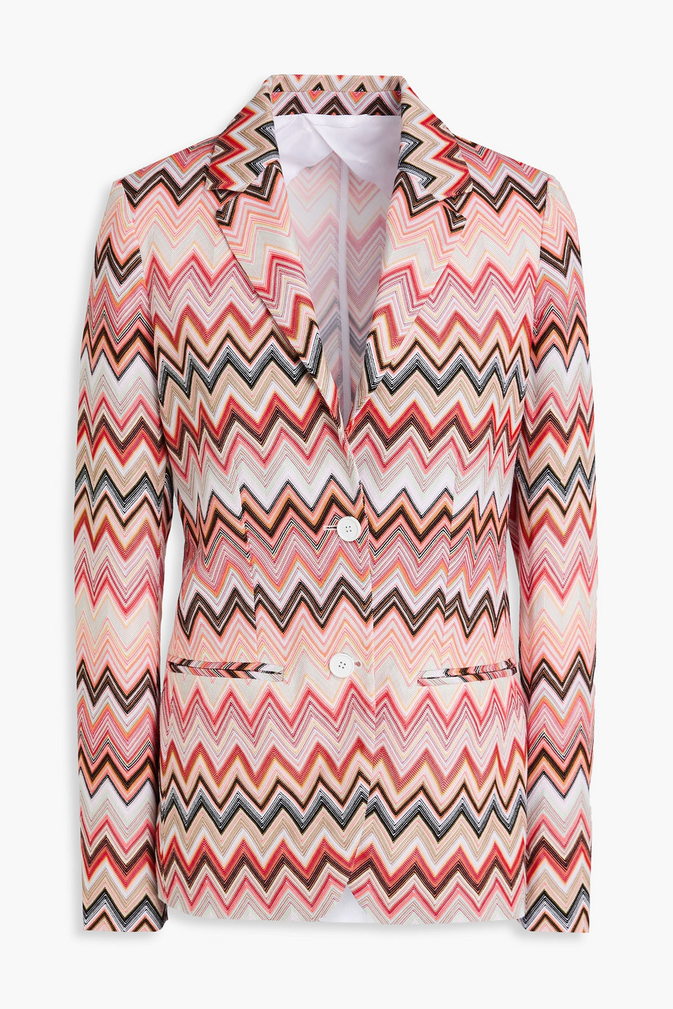 Missoni Crochet-knit Cotton-blend Blazer In Orange