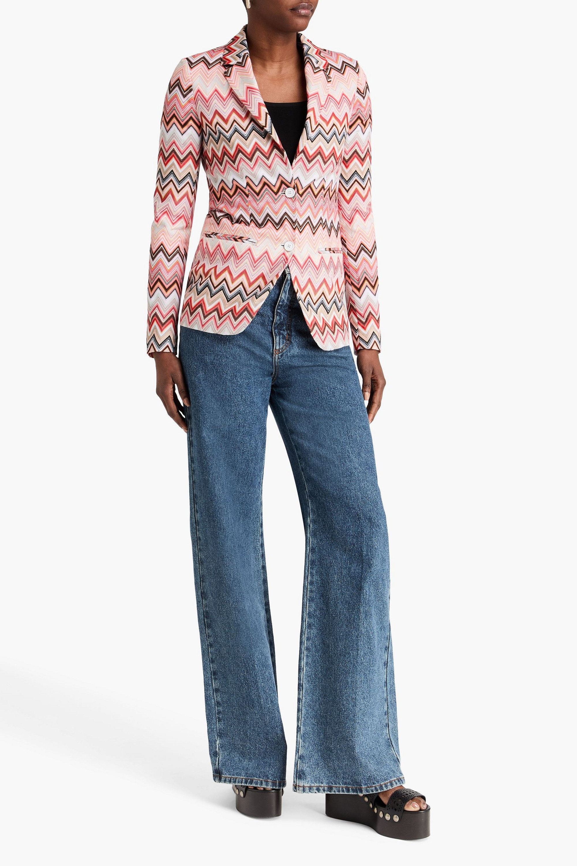 Missoni Crochet-knit cotton-blend blazer