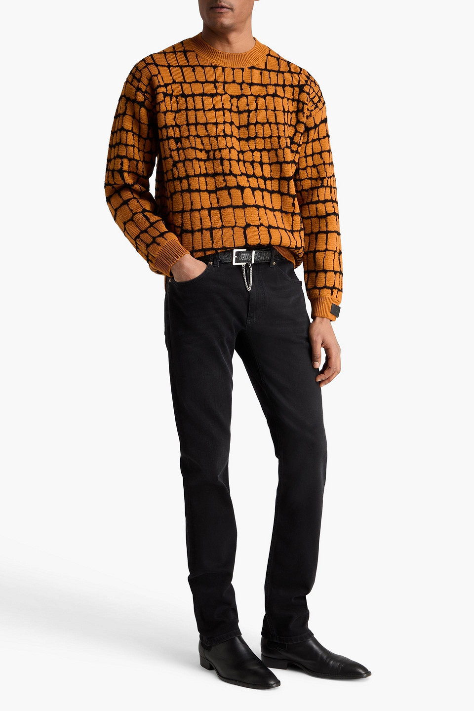  Versace - Pullover Aus Jacquard-strick Aus Wolle Und Wollmischung - Braun - It 50 