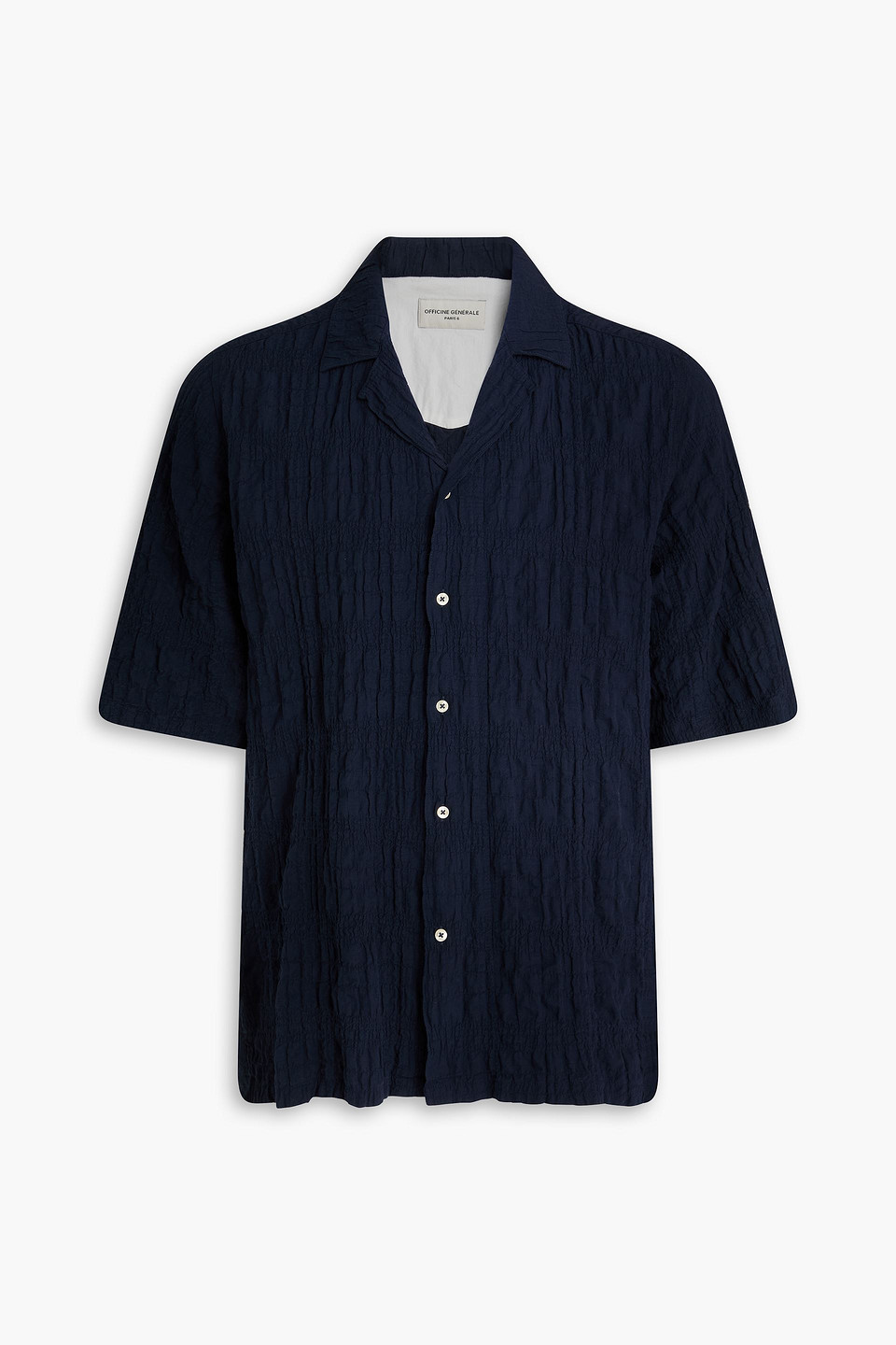 officine générale - eren cotton-blend shirt - blue - m