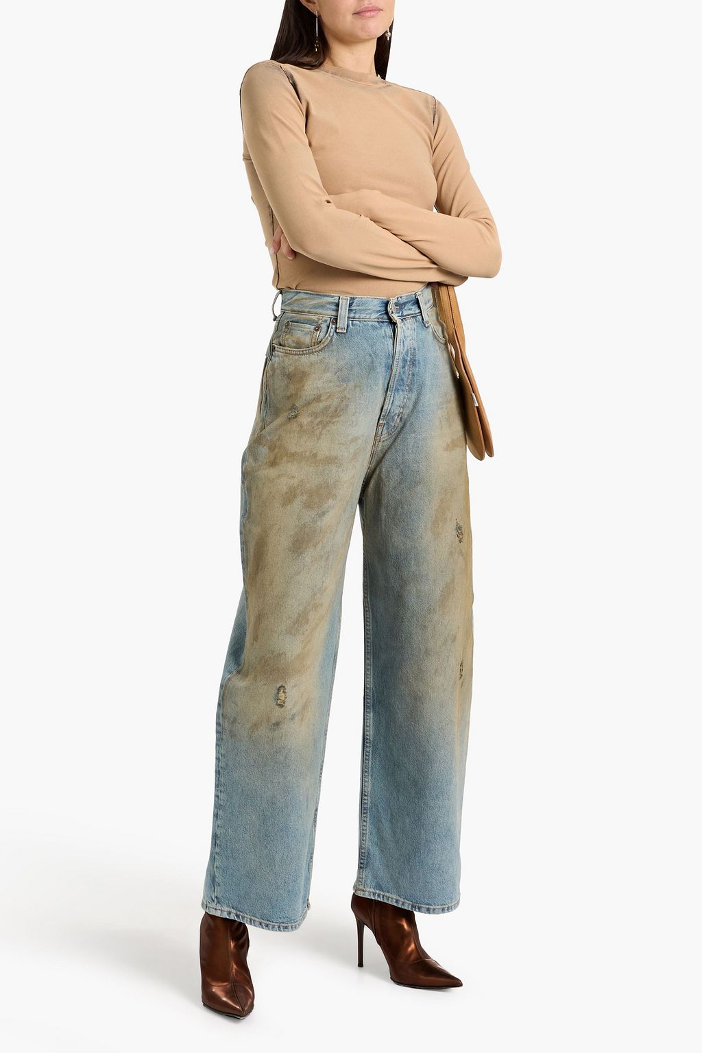 ACNE STUDIOS Cutout stretch-jersey top | THE OUTNET