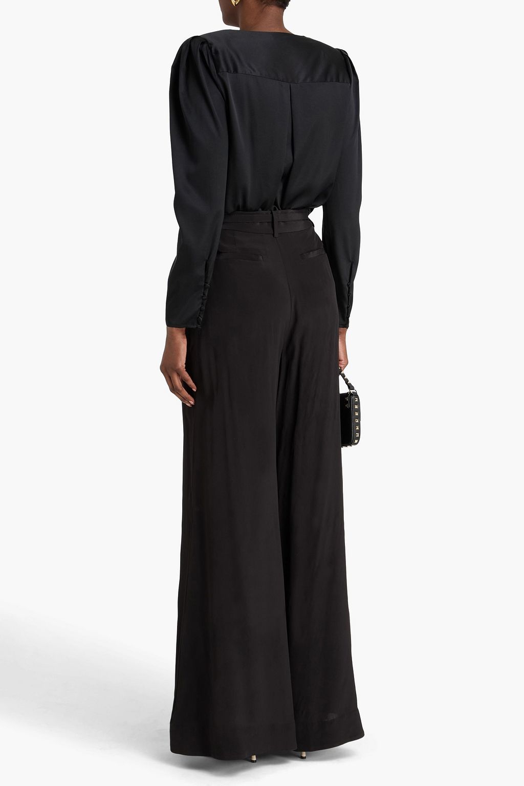 ZIMMERMANN Belted satin-crepe wide-leg pats | THE OUTNET