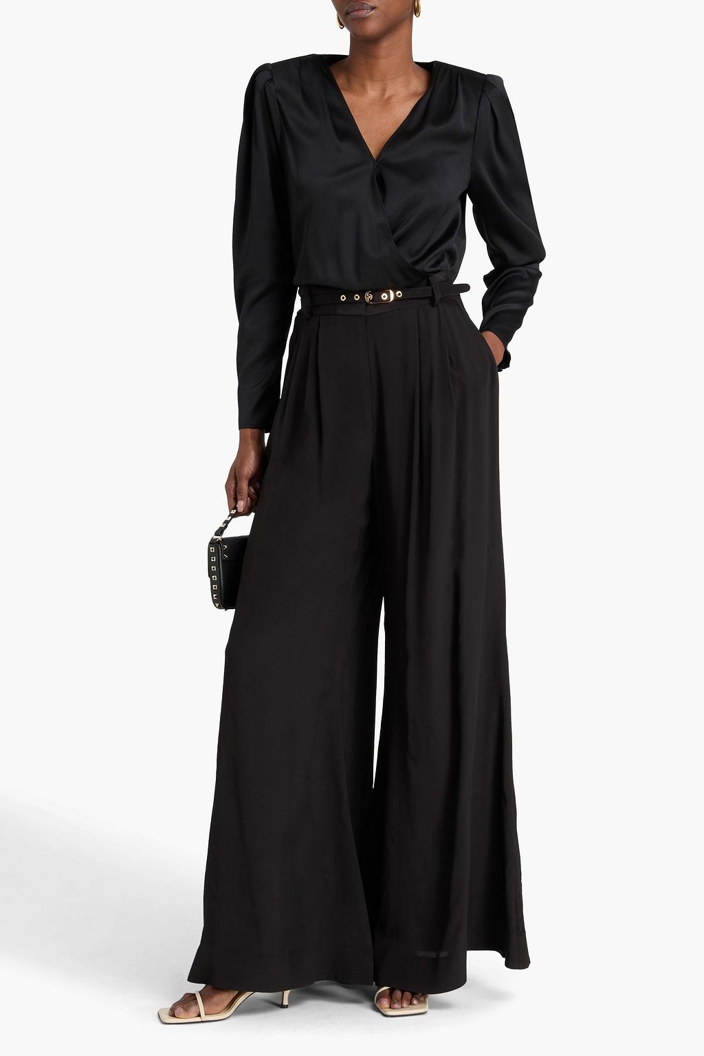 ZIMMERMANN Belted satin-crepe wide-leg pats | THE OUTNET