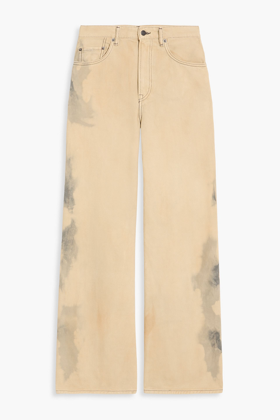 Acne Studios Printed High-rise Wide-leg Jeans In Neutral