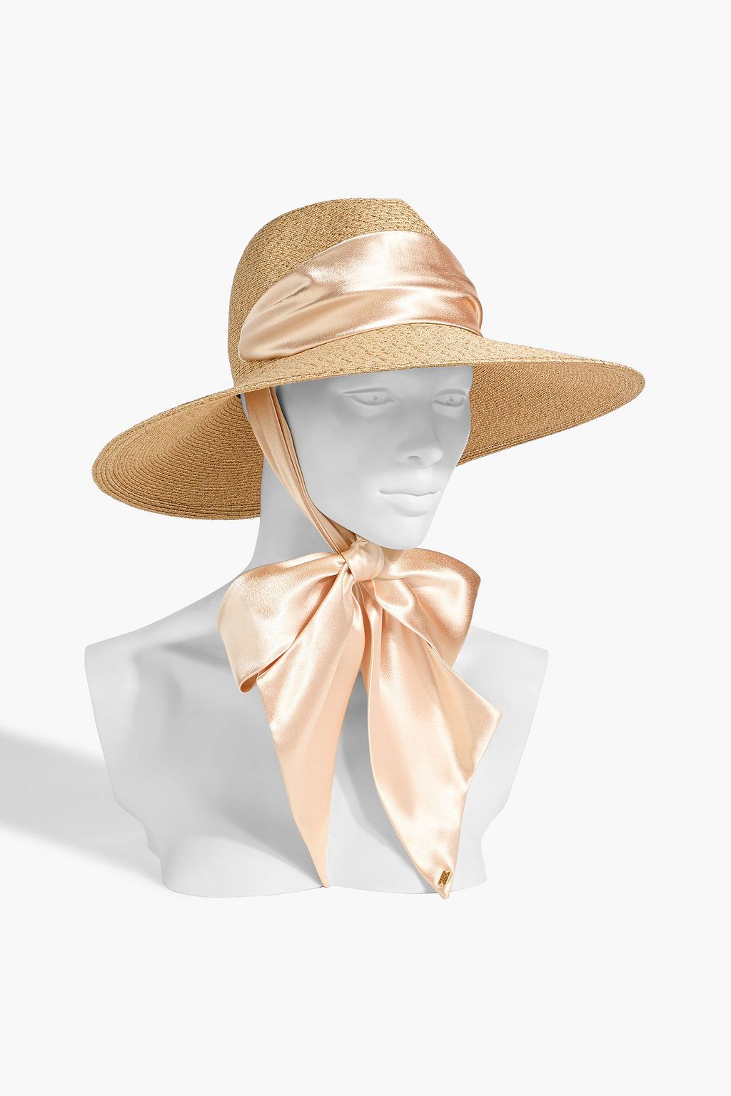 EUGENIA KIM Cassidy satin-trimmed straw sunhat | THE OUTNET