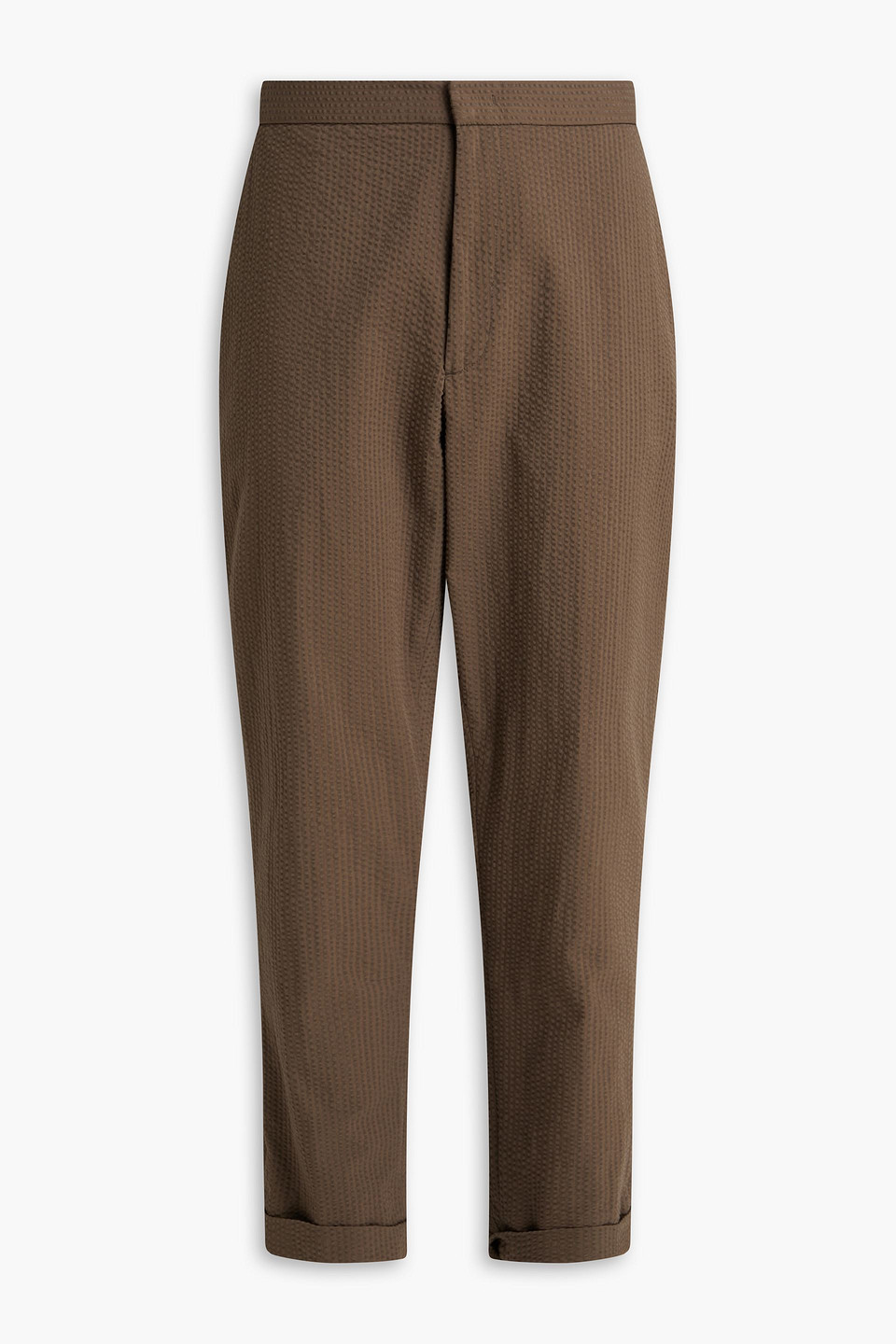 officine générale - joseph tapered cotton-blend seersucker drawstring pants - neutral - it 44