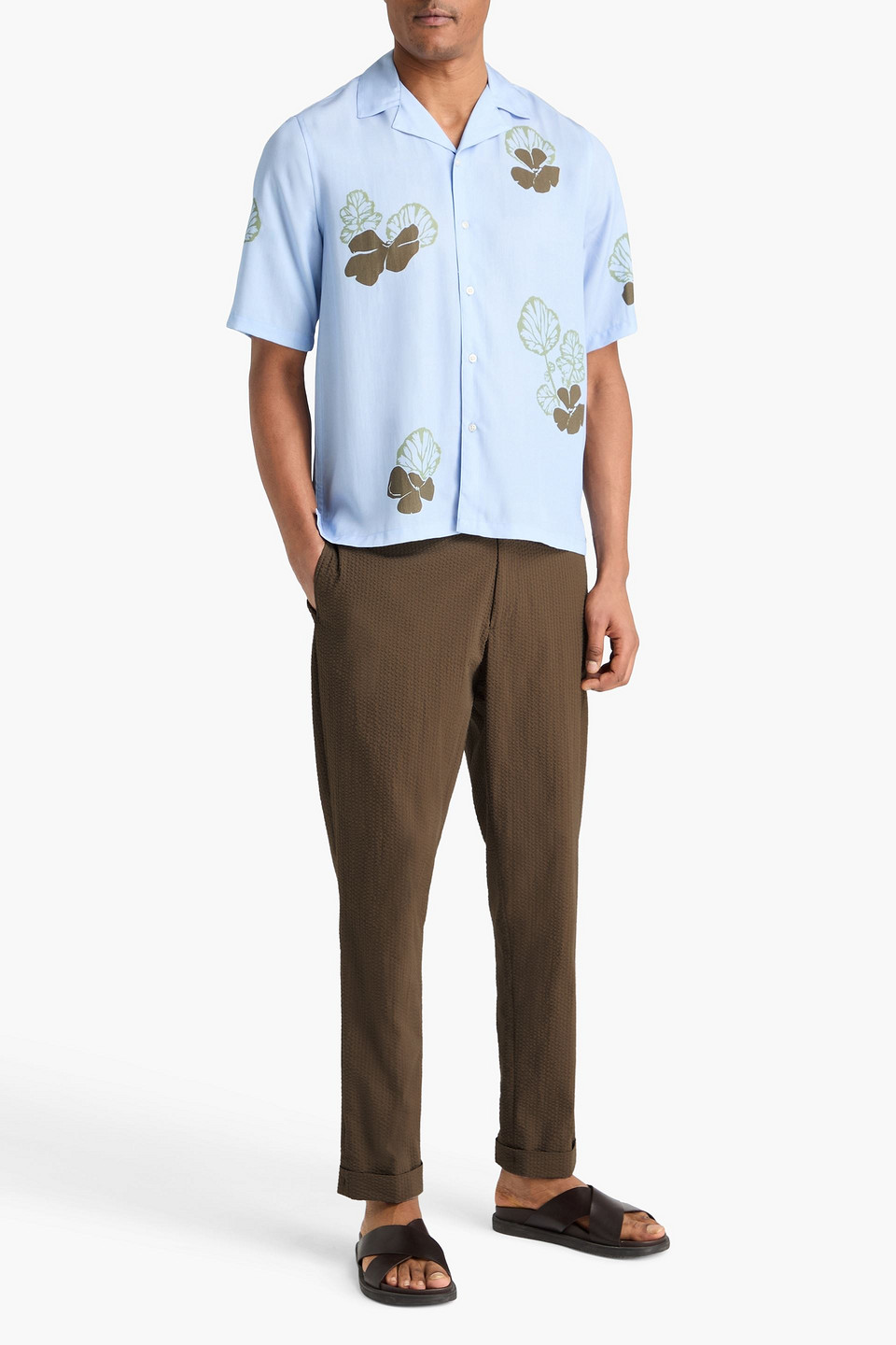  Officine Générale - Karottenhose „joseph“ Aus Seersucker Aus Einer Baumwollmischung Mit Tunnelzug - Neutral - It 44 