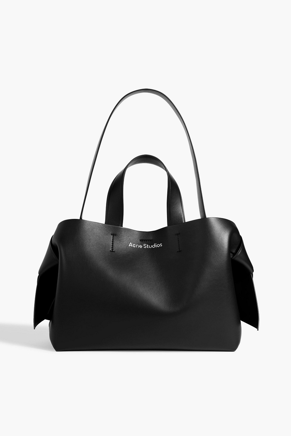 Acne Studios Musubi Knotted Leather Tote In Black
