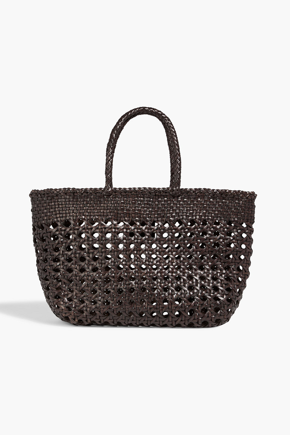 Dragon Diffusion Cannage Kanpur Woven Leather Tote In Brown