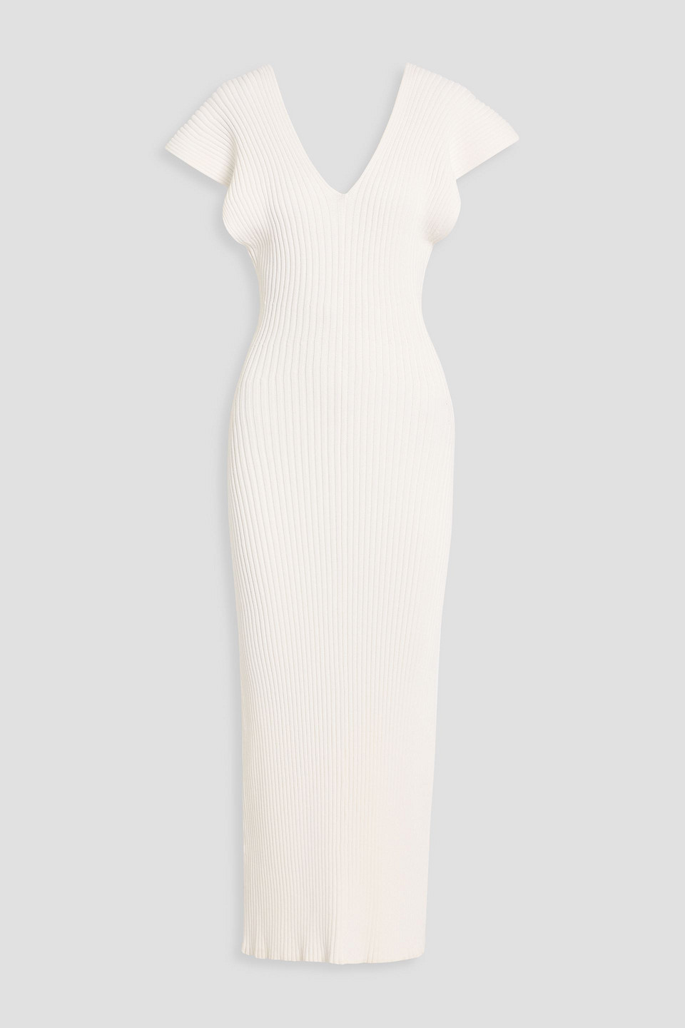 Altuzarra Ribbed-knit Maxi Dress In White